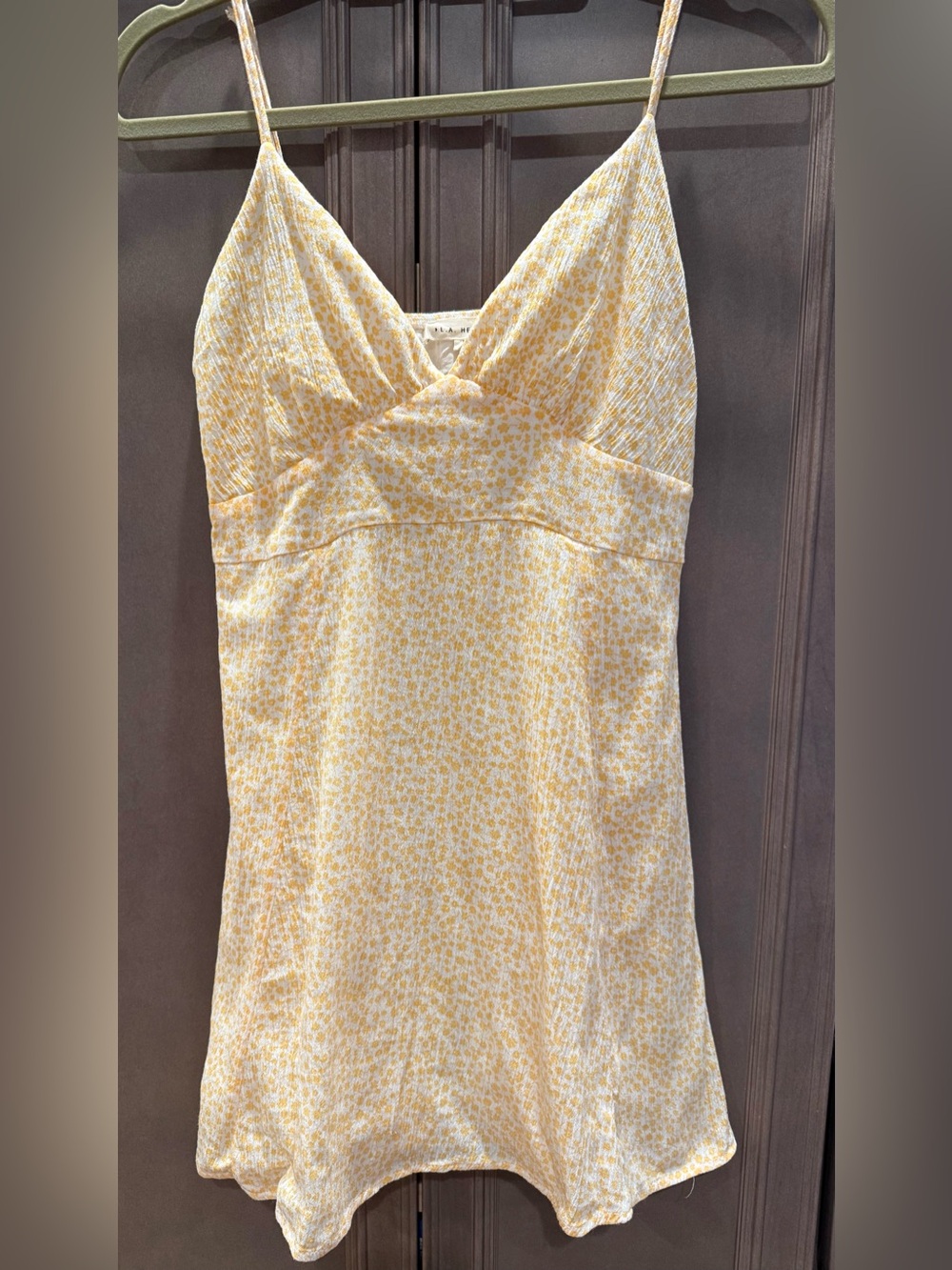 LA Hearts M Yellow Floral Slip Mini Dress with Spaghetti Straps